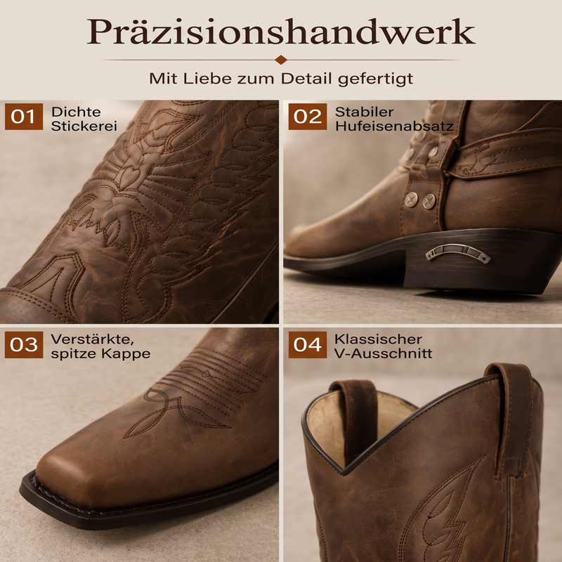 📢📢50%Rabatt!!!🎉✨Westliche Cowboystiefel mit quadratischer Kappe für Herren