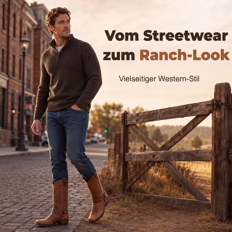 📢📢50%Rabatt!!!🎉✨Westliche Cowboystiefel mit quadratischer Kappe für Herren