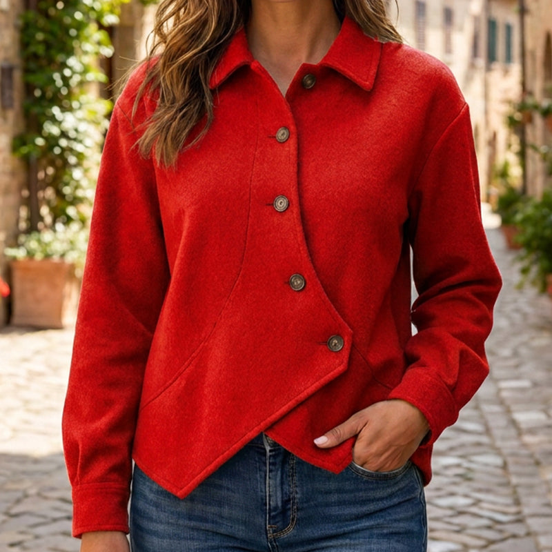 📢📢50%Rabatt!!!🎉✨Damen-Jacke mit unregelmäßigem schrägem Knopfverschluss