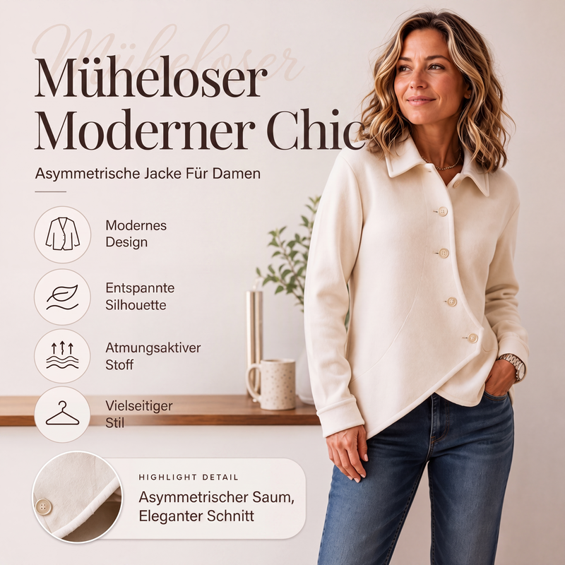 📢📢50%Rabatt!!!🎉✨Damen-Jacke mit unregelmäßigem schrägem Knopfverschluss
