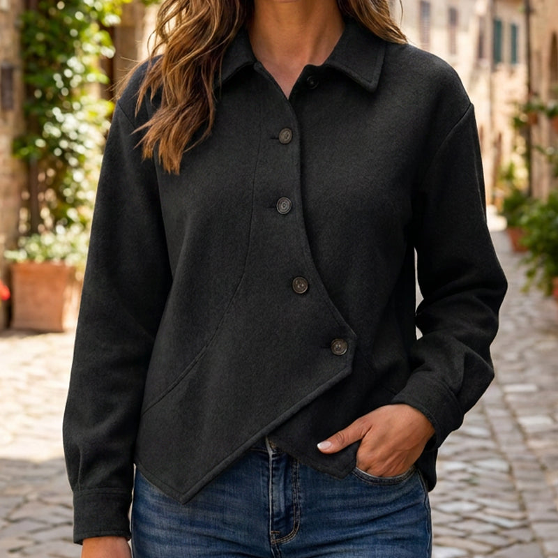 📢📢50%Rabatt!!!🎉✨Damen-Jacke mit unregelmäßigem schrägem Knopfverschluss