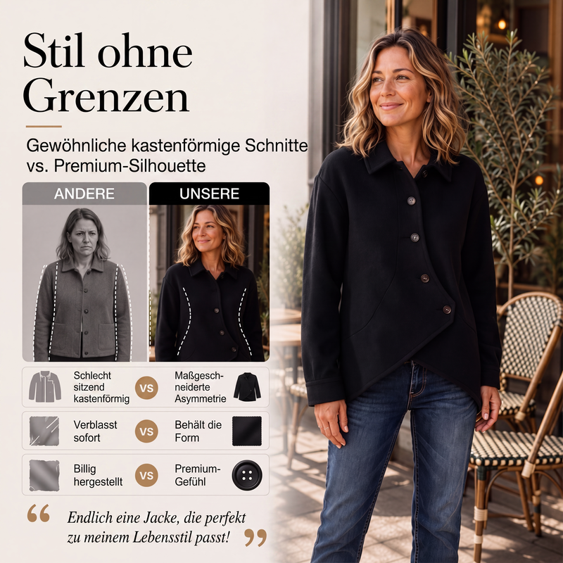 📢📢50%Rabatt!!!🎉✨Damen-Jacke mit unregelmäßigem schrägem Knopfverschluss