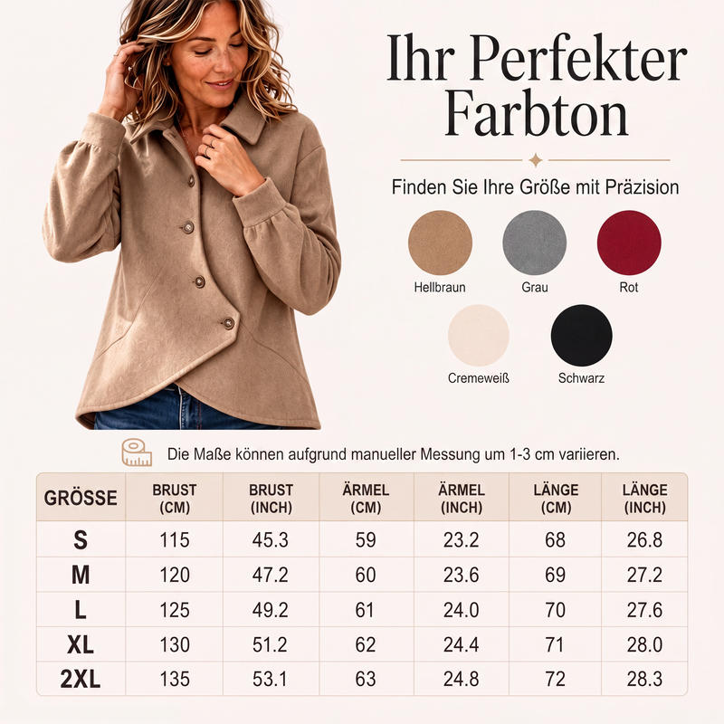 📢📢50%Rabatt!!!🎉✨Damen-Jacke mit unregelmäßigem schrägem Knopfverschluss