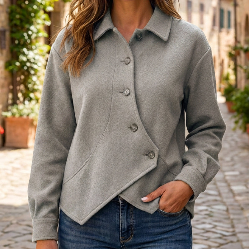 📢📢50%Rabatt!!!🎉✨Damen-Jacke mit unregelmäßigem schrägem Knopfverschluss