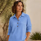 📢📢50%Rabatt!!!🎉✨Langarm-Henley-Shirt aus Waffelstrick für Damen