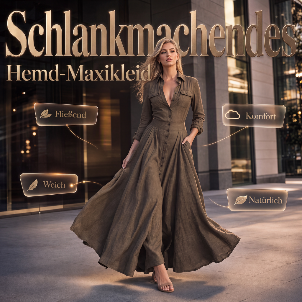 📢📢50%Rabatt!!!🎉✨Maxikleid mit Revers und Knopfleiste für Damen