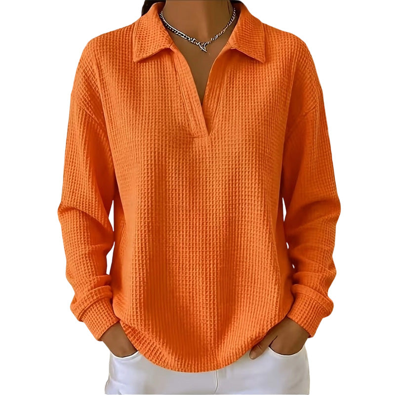 📢📢50%Rabatt!!!🎉✨Gestricktes Langarm-Oberteil mit V-Ausschnitt für Damen