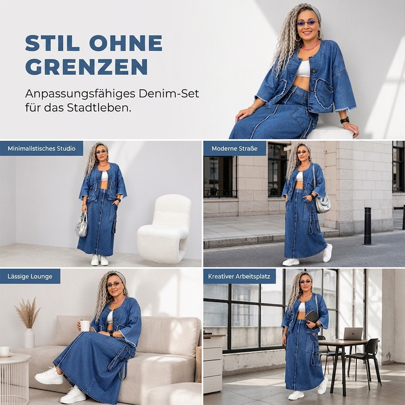 👖 50% Rabatt | Lässiger Retro-Style & Komfort – 2-teiliges Denim-Set