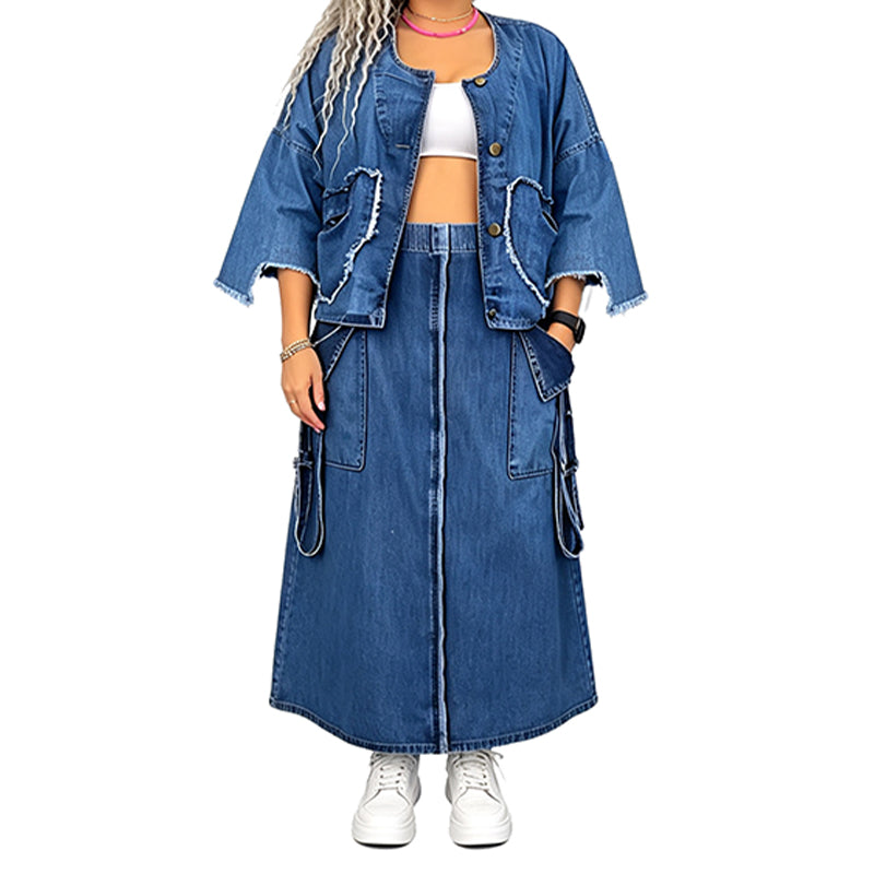 👖 50% Rabatt | Lässiger Retro-Style & Komfort – 2-teiliges Denim-Set