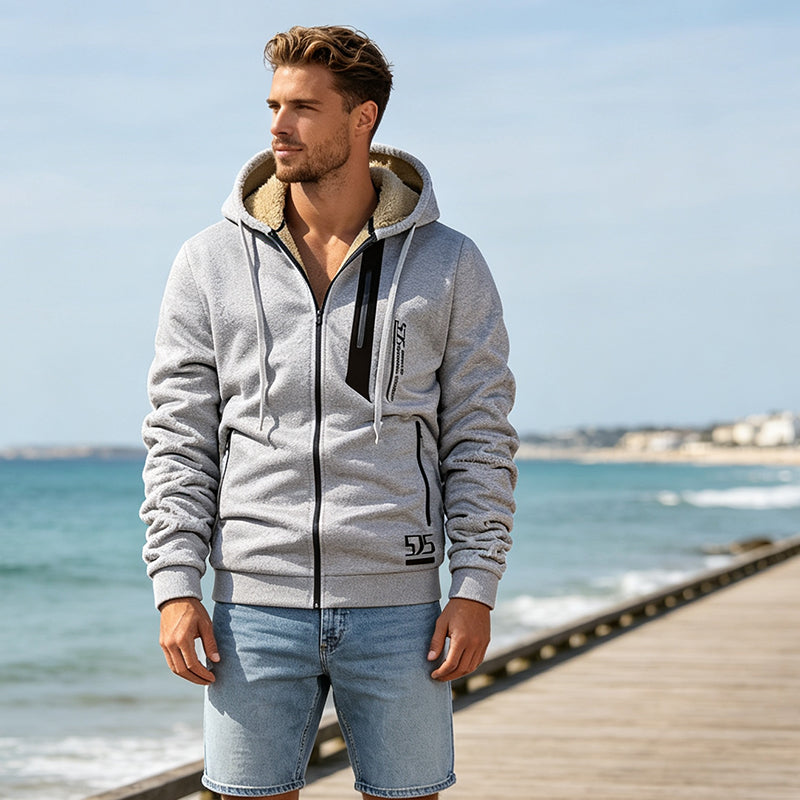 🧥 50% Rabatt | Kuschelige Wärme & Kälteschutz – Herren Plüsch-Kapuzenjacke