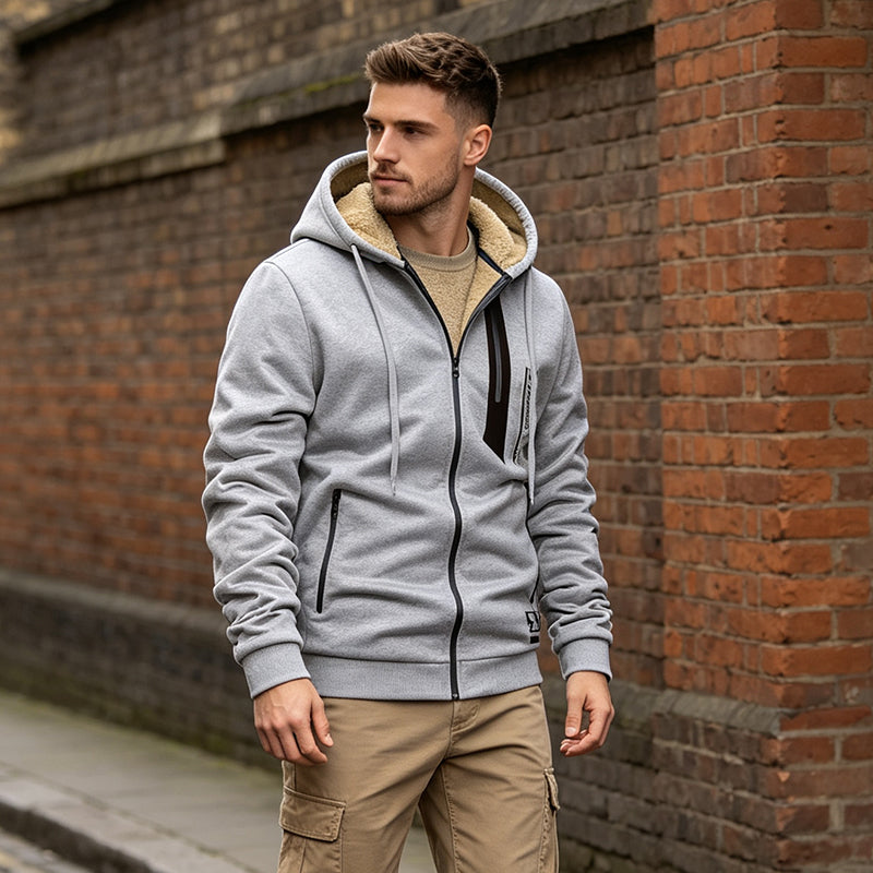 🧥 50% Rabatt | Kuschelige Wärme & Kälteschutz – Herren Plüsch-Kapuzenjacke