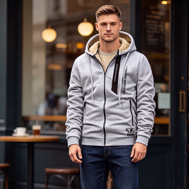 🧥 50% Rabatt | Kuschelige Wärme & Kälteschutz – Herren Plüsch-Kapuzenjacke