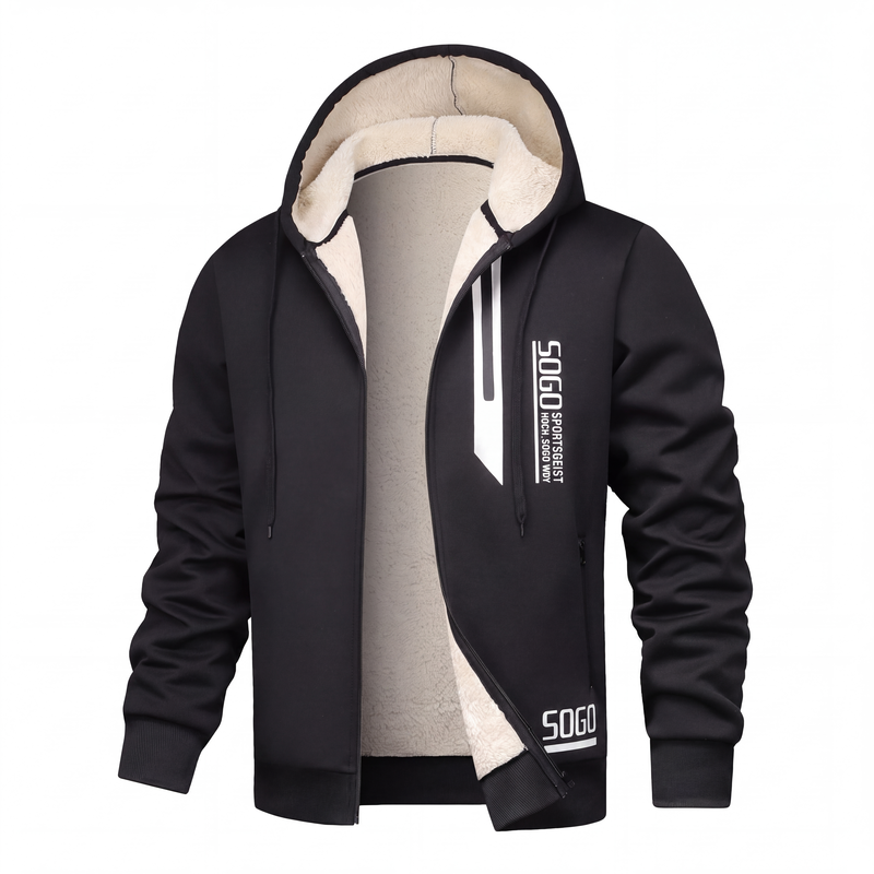 🧥 50% Rabatt | Kuschelige Wärme & Kälteschutz – Herren Plüsch-Kapuzenjacke