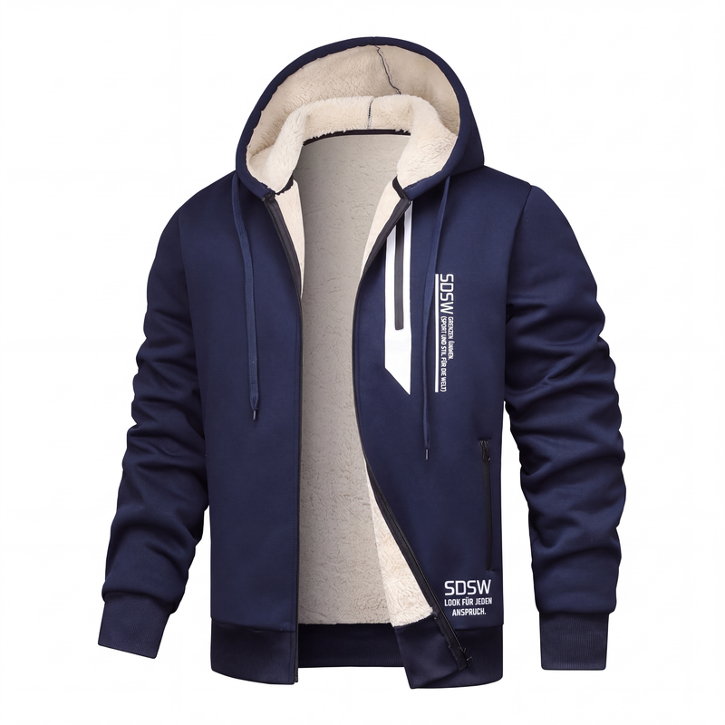 🧥 50% Rabatt | Kuschelige Wärme & Kälteschutz – Herren Plüsch-Kapuzenjacke