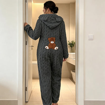 🐻 50% Rabatt | Kuschelige Wärme & süßer Komfort – Bären-Kapuzen-Overall