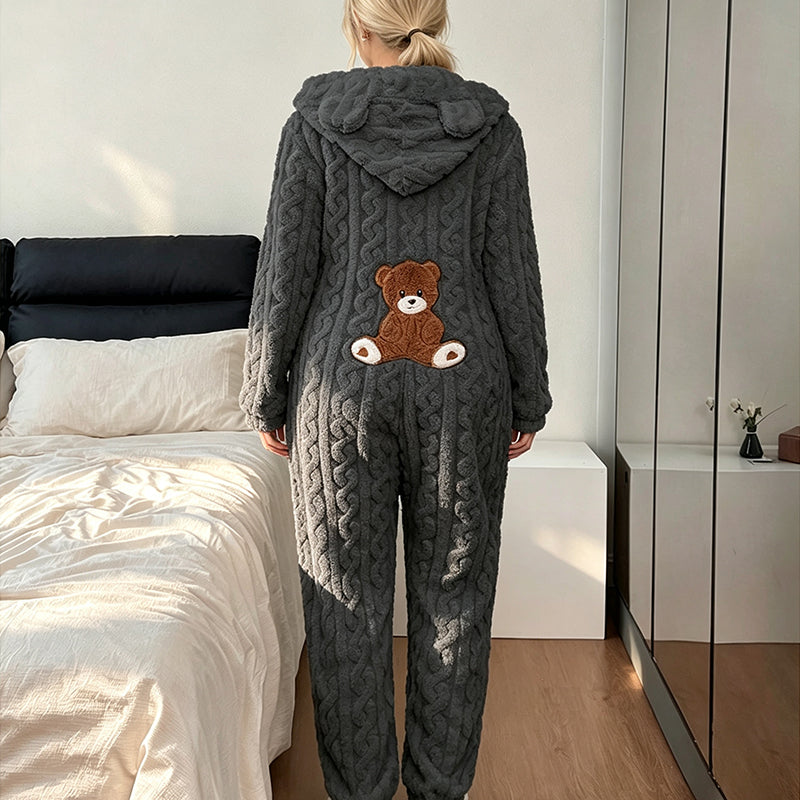 🐻 50% Rabatt | Kuschelige Wärme & süßer Komfort – Bären-Kapuzen-Overall