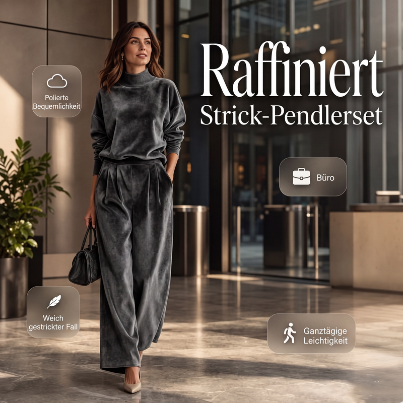 🧶 50% Rabatt | Fließende Eleganz & weicher Komfort – Damen Strick-Set