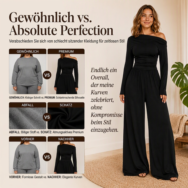 📢🎉50%Rabatt!!!🛍️✨Damen-Schulterfreier Weitbein-Jumpsuit