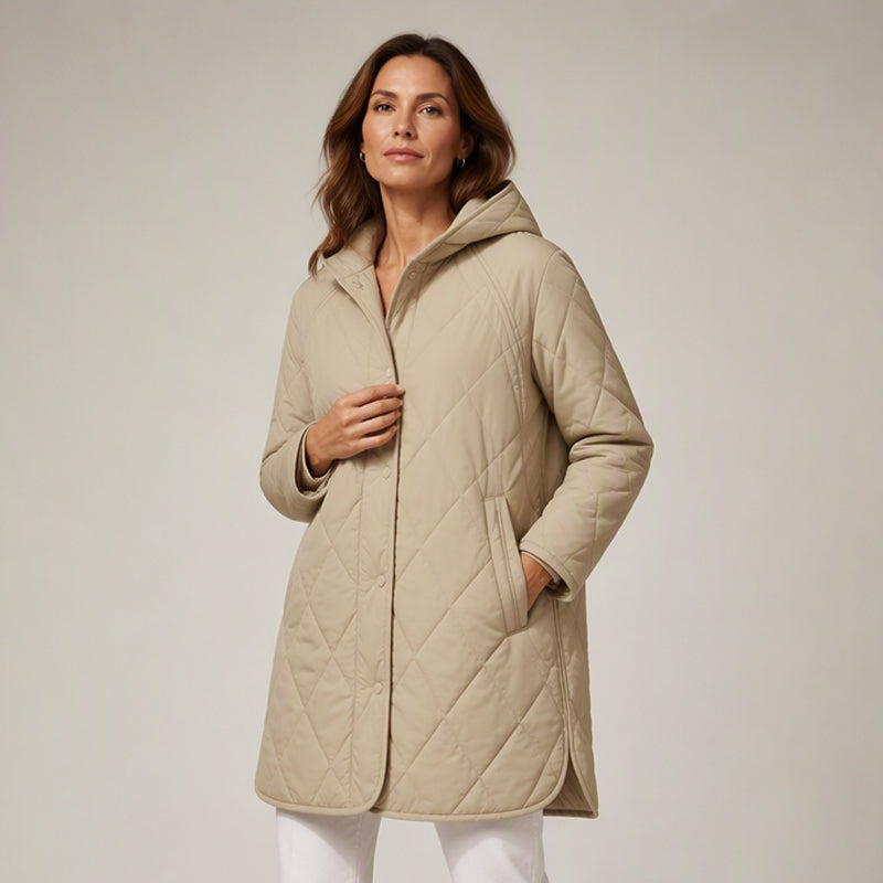 📢📢50%Rabatt!!!🎉✨Winterliche Damen-Steppmäntel mit Kapuze im Diamantsteppmuster
