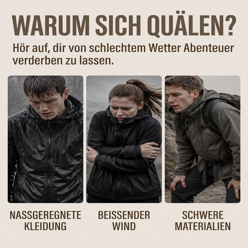 📢📢50%Rabatt!!!🎉✨Winddichte Cargojacke mit Kapuze für Herren, wasserdichte Outdoor-Streetwear-Mantel