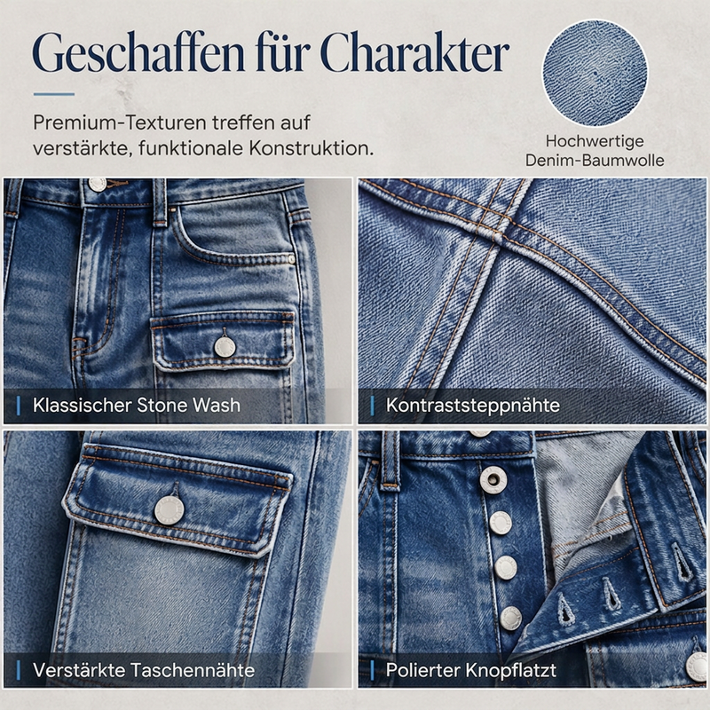 📢📢50%Rabatt!!!🎉✨Hochtaillierte, elastische Jeans mit geradem Bein für Damen