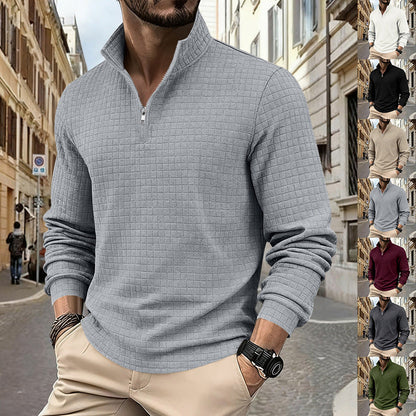 📢📢50%Rabatt!!!🎉✨Herren-Viertelzip-Jacquard-Pullover-Sweatshirt