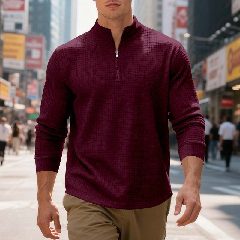 📢📢50%Rabatt!!!🎉✨Herren-Viertelzip-Jacquard-Pullover-Sweatshirt