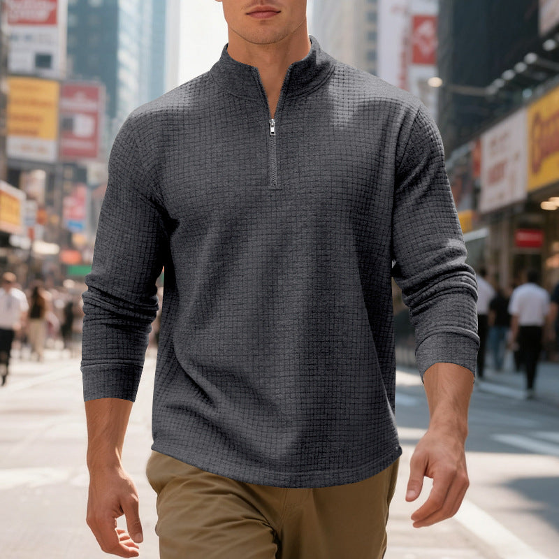 📢📢50%Rabatt!!!🎉✨Herren-Viertelzip-Jacquard-Pullover-Sweatshirt