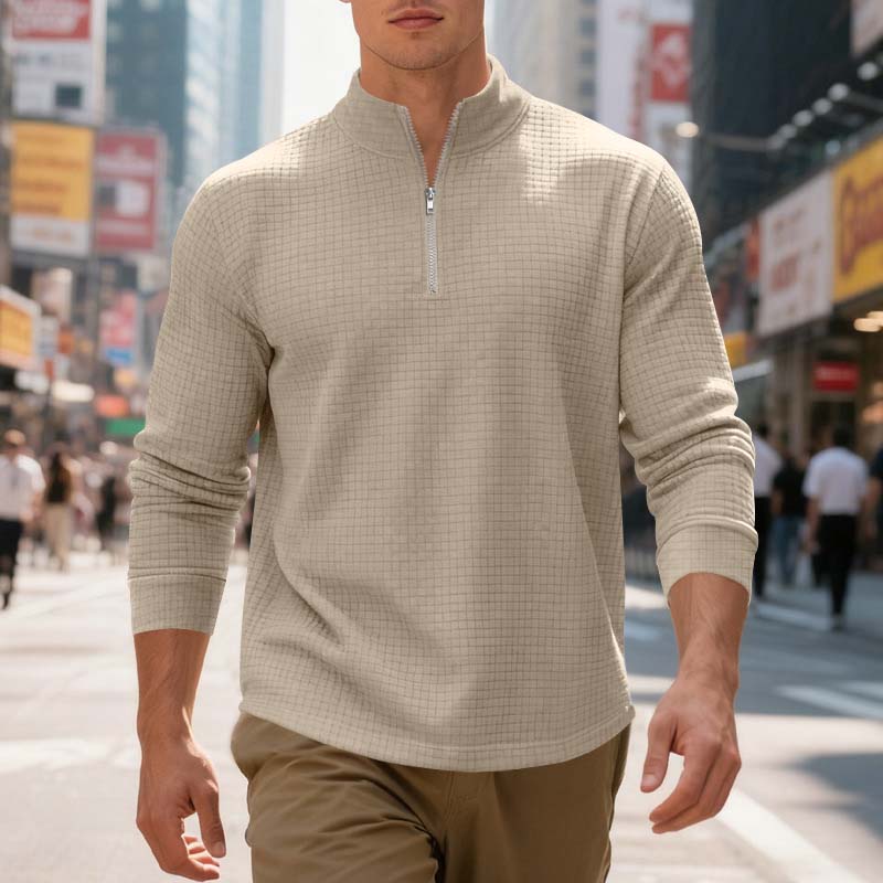 📢📢50%Rabatt!!!🎉✨Herren-Viertelzip-Jacquard-Pullover-Sweatshirt