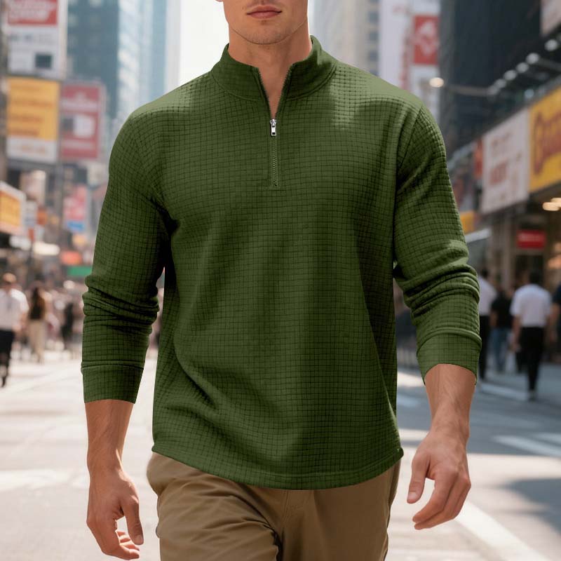 📢📢50%Rabatt!!!🎉✨Herren-Viertelzip-Jacquard-Pullover-Sweatshirt