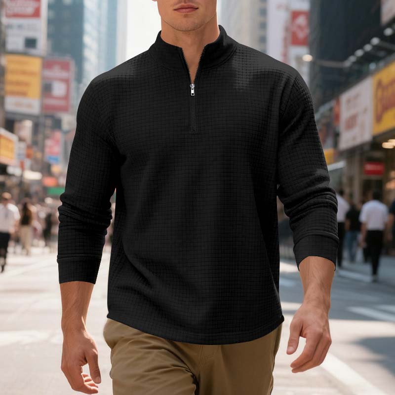 📢📢50%Rabatt!!!🎉✨Herren-Viertelzip-Jacquard-Pullover-Sweatshirt