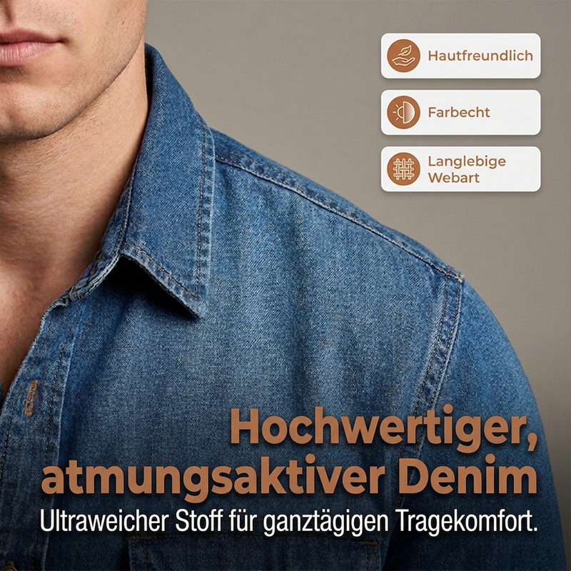 📢📢50%Rabatt!!!🎉✨Jeanshemd für Herren, langärmlig, lässige Knopf-Strickjacke