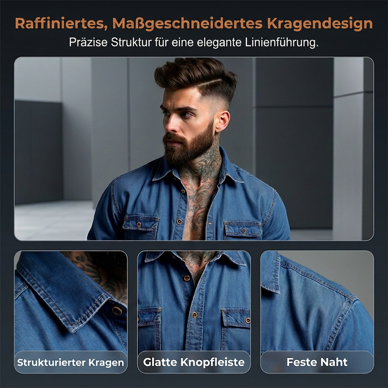 📢📢50%Rabatt!!!🎉✨Jeanshemd für Herren, langärmlig, lässige Knopf-Strickjacke