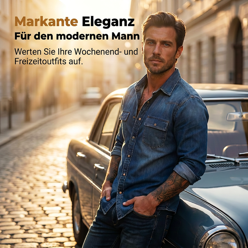 📢📢50%Rabatt!!!🎉✨Jeanshemd für Herren, langärmlig, lässige Knopf-Strickjacke