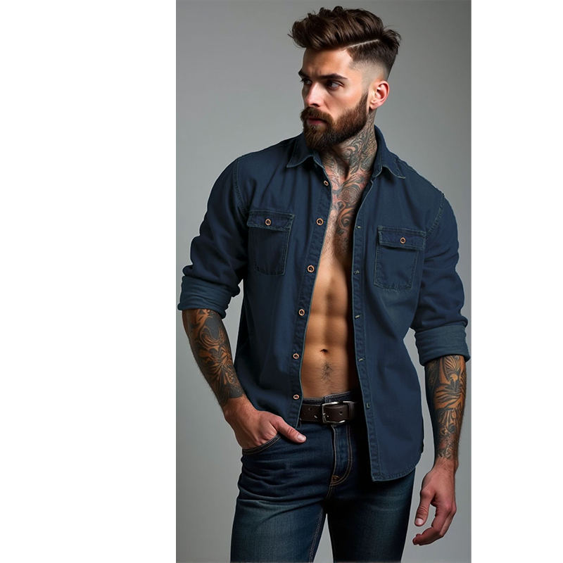 📢📢50%Rabatt!!!🎉✨Jeanshemd für Herren, langärmlig, lässige Knopf-Strickjacke