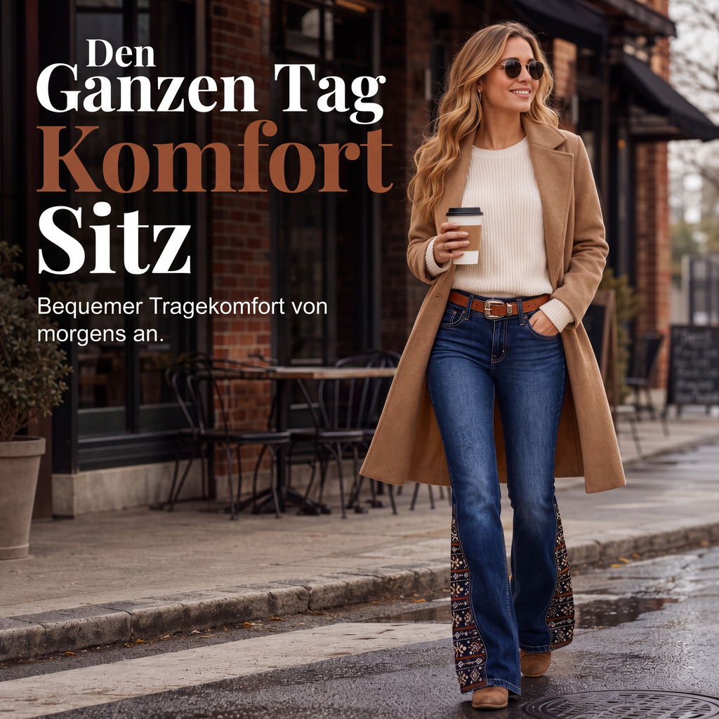 📢📢50%Rabatt!!!🎉✨Boho-bedruckte Retro-Schlagjeans für Damen