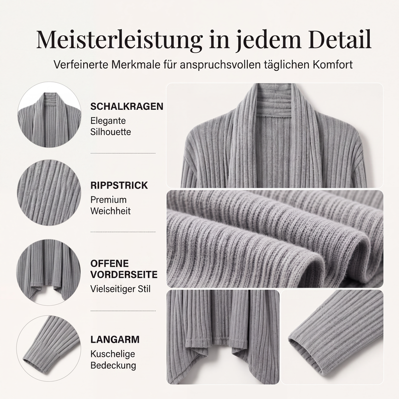 📢📢50%Rabatt!!!🎉✨Lässige Damen-Cardigan mit offener Vorderseite und Drapierung