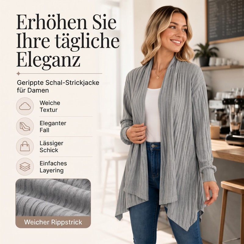 📢📢50%Rabatt!!!🎉✨Lässige Damen-Cardigan mit offener Vorderseite und Drapierung
