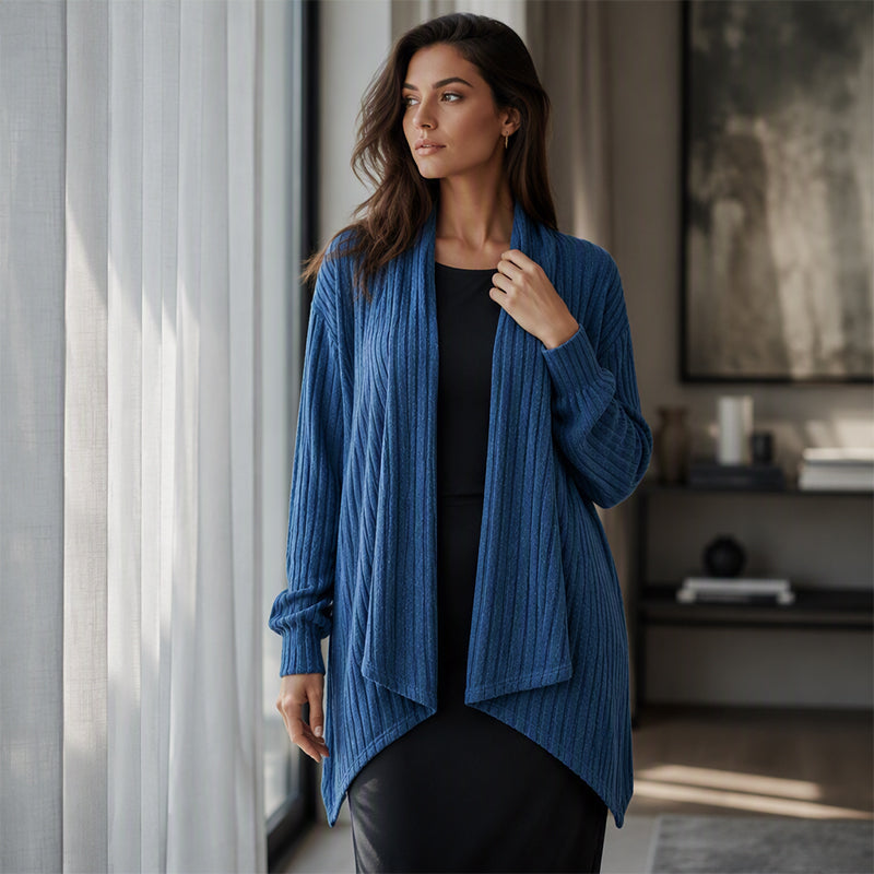 📢📢50%Rabatt!!!🎉✨Lässige Damen-Cardigan mit offener Vorderseite und Drapierung