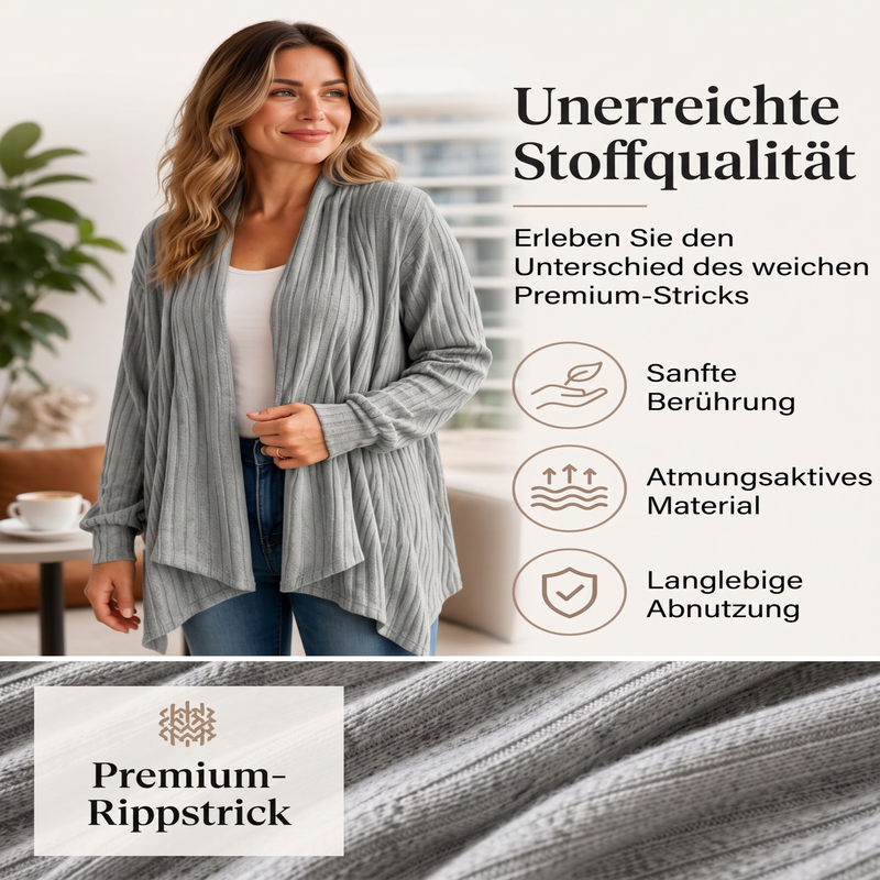 📢📢50%Rabatt!!!🎉✨Lässige Damen-Cardigan mit offener Vorderseite und Drapierung