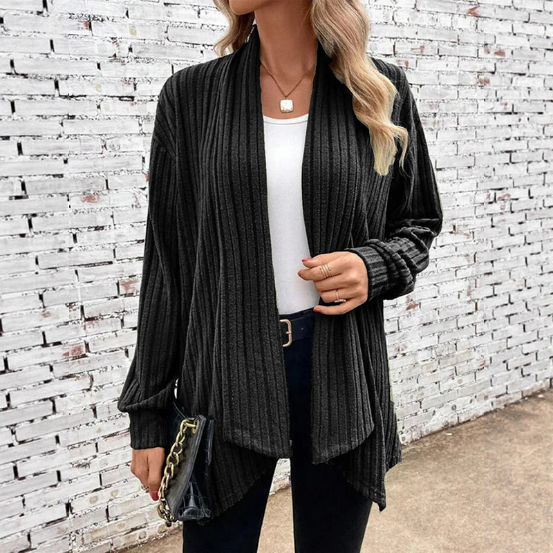 📢📢50%Rabatt!!!🎉✨Lässige Damen-Cardigan mit offener Vorderseite und Drapierung
