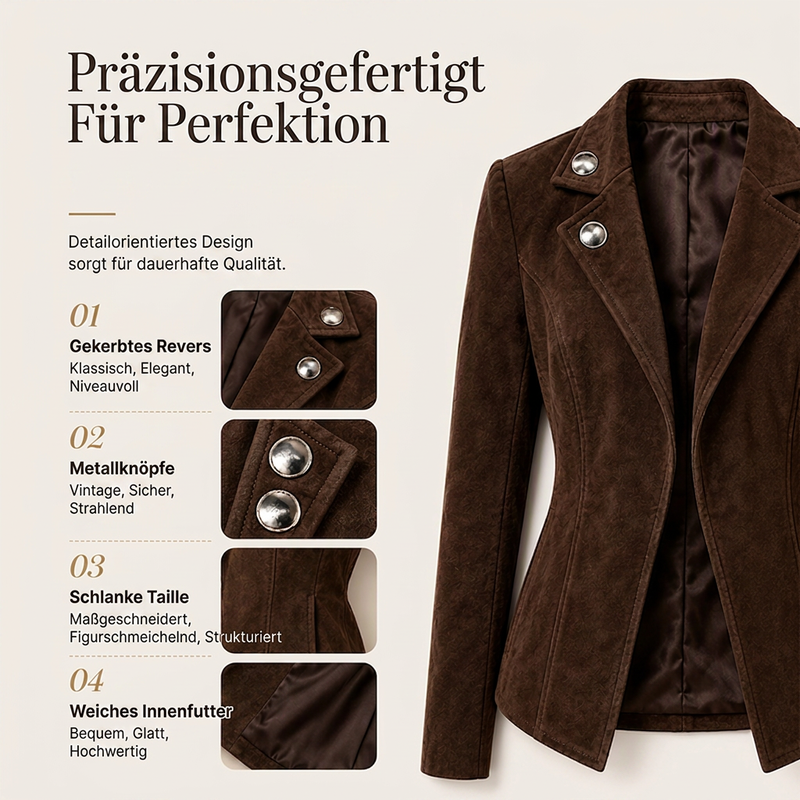 📢📢50%Rabatt!!!🎉✨Schicke taillierte Damenjacke mit Revers