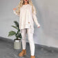 📢📢50%Rabatt!!!🎉✨Zweiteiler aus Sweatshirt mit Schlitz und High-Low-Saum & Bodycon-Hose