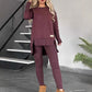 📢📢50%Rabatt!!!🎉✨Zweiteiler aus Sweatshirt mit Schlitz und High-Low-Saum & Bodycon-Hose