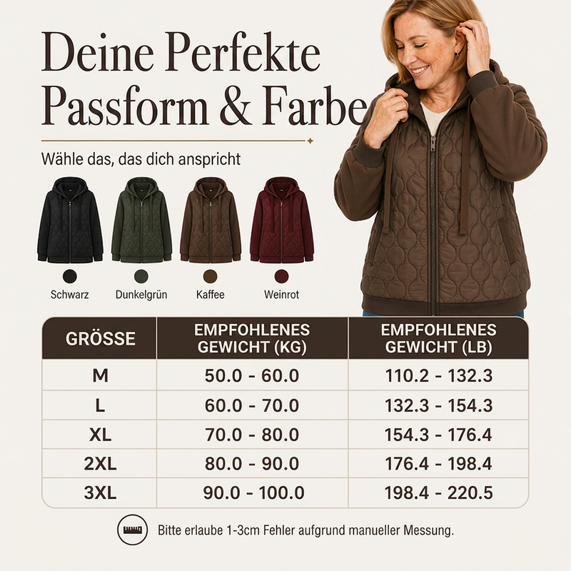 📢📢50%Rabatt!!!🎉✨Damen-Steppjacke mit Kapuze und Einsätzen
