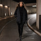 📢📢50%Rabatt!!!🎉✨Damen-Steppjacke mit Kapuze und Einsätzen