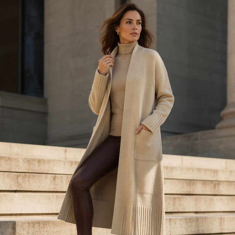 📢📢50%Rabatt!!!🎉✨Lange Strickjacke für Damen mit offenem Vorderteil