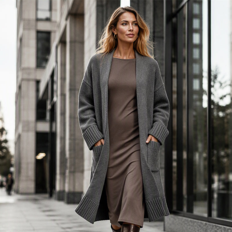 📢📢50%Rabatt!!!🎉✨Lange Strickjacke für Damen mit offenem Vorderteil