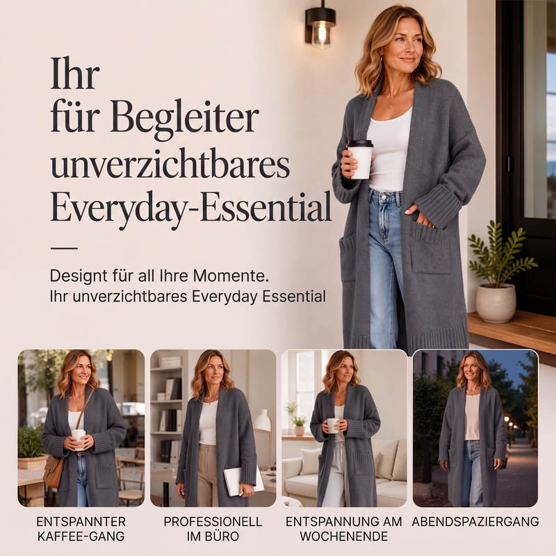 📢📢50%Rabatt!!!🎉✨Lange Strickjacke für Damen mit offenem Vorderteil