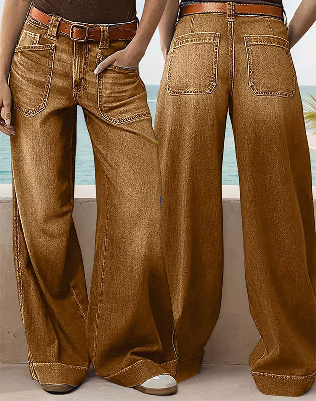 🔥Solange der Vorrat reicht 50 % Rabatt!🎉Damenjeans mit hoher Taille und weitem Bein